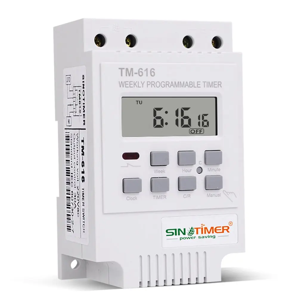 TM616W-2 30A 220 в электронный Еженедельный программируемый цифровой реле времени
