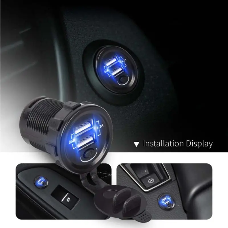 12V 24V Dual USB 5V 2.1A Car Charger Adapter With ON OFF Switch Power Cable For Car Boat Marine Truck Motorbike Camper Vehicles
12V 24V Dual USB 5V 2.1A Car Charger Adapter With ON OFF Switch Power Cable For Car Boat Marine Truck Motorbike Camper Vehicles