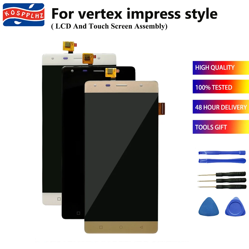 

100% tested New For vertex impress style LCD Display Touch Screen Digitizer Assembly High Quality Replacement