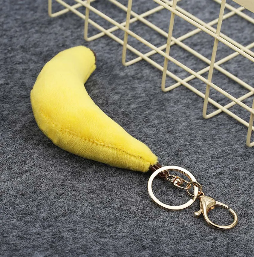 Новинка 2019 года милый хлопок банан emoji помпон порте clef pompom de Fourrure для женщин femme