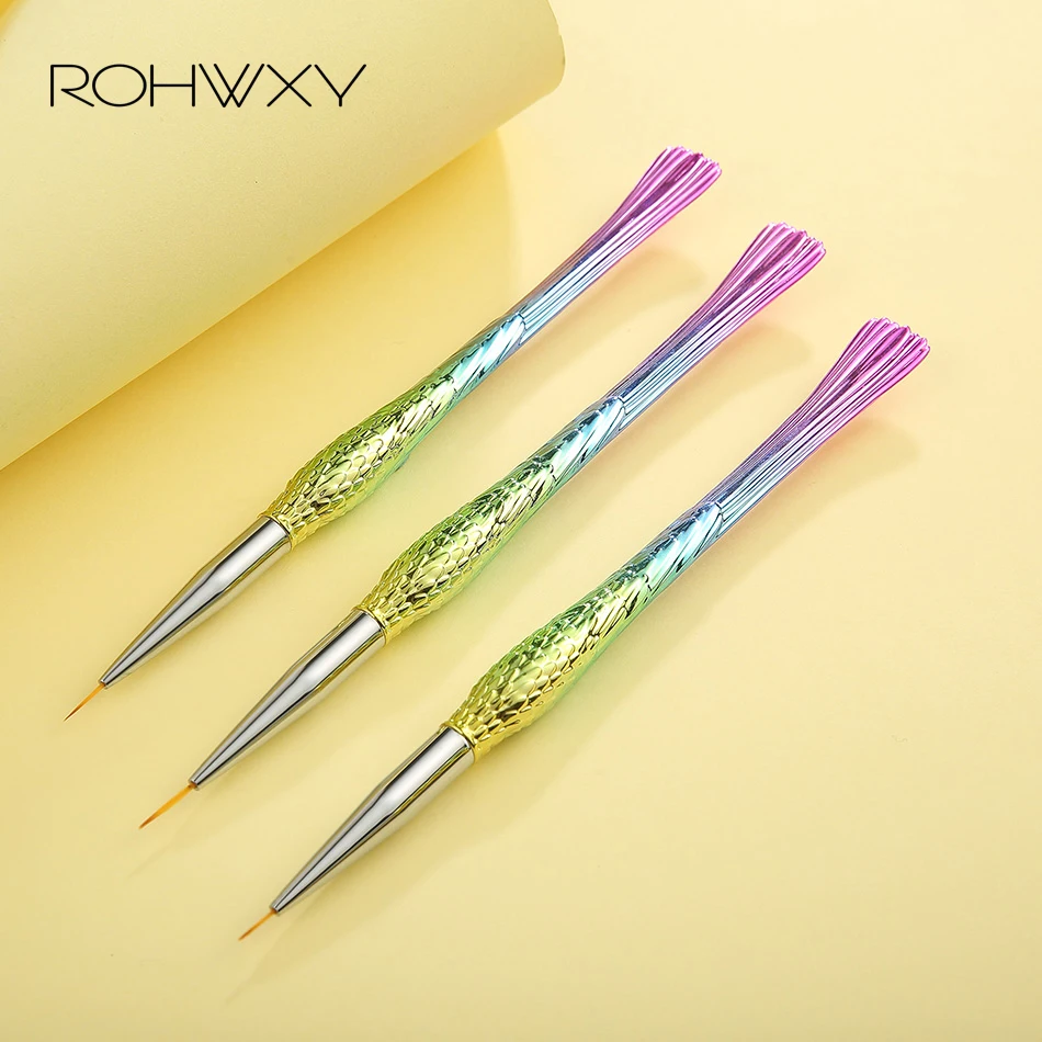 Высокосортная ручка для рисования ногтей ROHWXY металлическая нейл арта гелевая