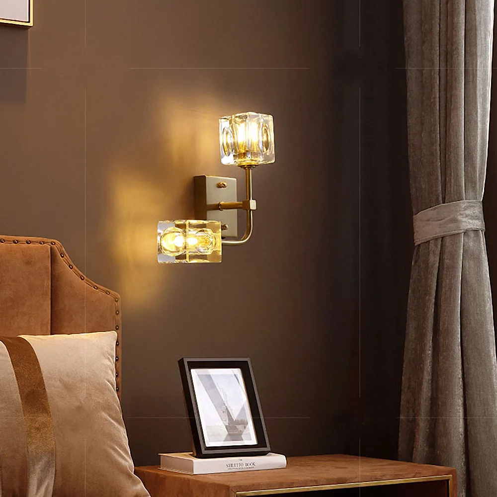 Gewu Copper Modern Style Square G9 Bulb Wall Lamps 336 Suitable for Bedroom Living Room Study | Лампы и освещение