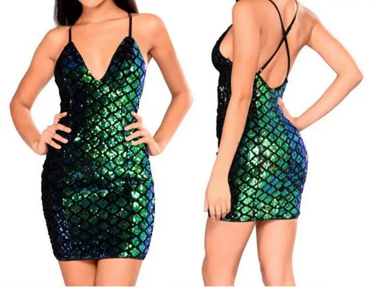 Evening Party Sequins Dress Women Spaghetti Strap Fish Scales Women Bodycon Dress Sexy v Neck Night Club Dress Female
Evening Party Sequins Dress Women Spaghetti Strap Fish Scales Women Bodycon Dress Sexy v Neck Night Club Dress Female