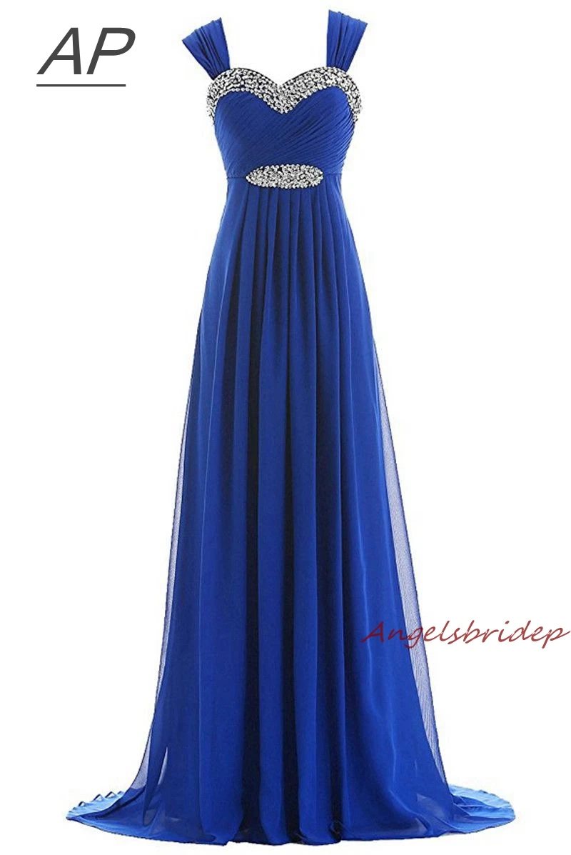 Фото Женское вечернее платье ANGELSBRIDEP синее длинное с открытыми - купить