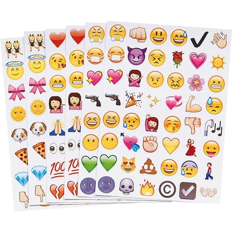 Детские 6 листов/набор IOS no-duplicate/face/QQ новые наклейки Emoji (48 Die Cut) наклейка для