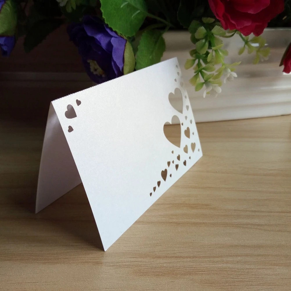 50pcs Heart Hollow Name Place Cards Wedding Party Table Wine Food Guest Name Place Cards Favor Decoration
50pcs Heart Hollow Name Place Cards Wedding Party Table Wine Food Guest Name Place Cards Favor Decoration