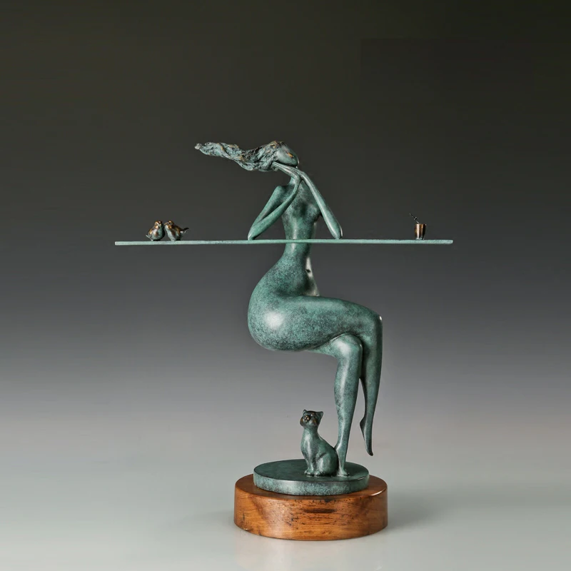 Modern Abstract Girl with Birds Statue Art Bronze Sculpture Gorgeous Home Office Decoration Ornaments
Modern Abstract Girl with Birds Statue Art Bronze Sculpture Gorgeous Home Office Decoration Ornaments