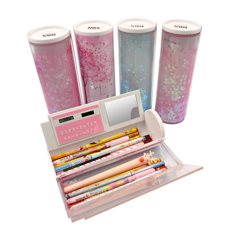 New Make-up Box Spectacle Bag Multifunction Storage Case Quicksand Translucent Creative Cylindrical Pencil Stationery Pen Holder
New Make-up Box Spectacle Bag Multifunction Storage Case Quicksand Translucent Creative Cylindrical Pencil Stationery Pen Holder