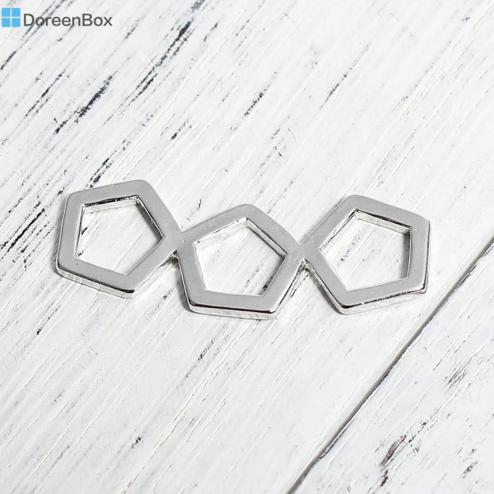 Doreen Box Zinc Based Alloy Connectors Geometric Silver Color/Gold Color Pentagon Hollow 33mm x 13mm, 10 PCs
Doreen Box Zinc Based Alloy Connectors Geometric Silver Color/Gold Color Pentagon Hollow 33mm x 13mm, 10 PCs