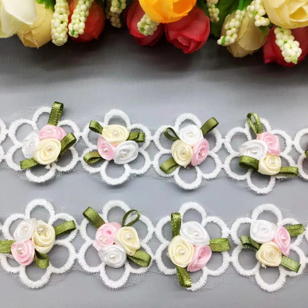 2 Yard Tricolor flower heart Pearl Lace Trim Chiffon Ribbon Fabric Embroidered Applique Baby Sewing Craft Dress DIY Wedding
2 Yard Tricolor flower heart Pearl Lace Trim Chiffon Ribbon Fabric Embroidered Applique Baby Sewing Craft Dress DIY Wedding