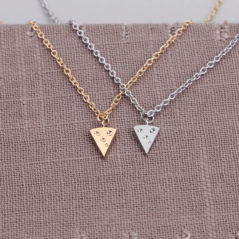 Gift Geometric Triangle Pizza Cake Necklace lucky Good Friends Necklace Cheese Food Necklace Clavicle Chain Pendant Jewelry
Gift Geometric Triangle Pizza Cake Necklace lucky Good Friends Necklace Cheese Food Necklace Clavicle Chain Pendant Jewelry