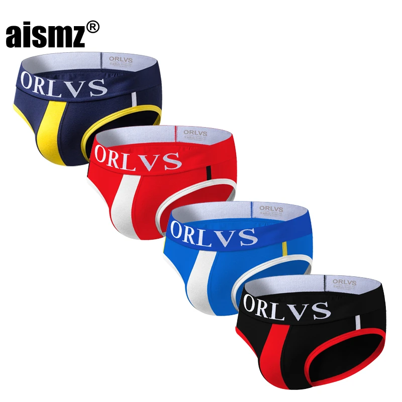 Aismz 4 шт. сексуальное мужское нижнее белье трусы для геев мужские cueca с мешочком