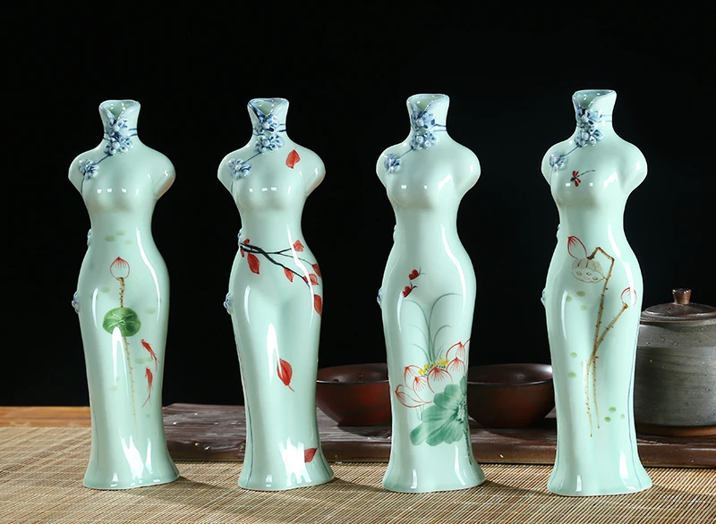 1 PC Hand-painted Ceramic Cheongsam Vase Small Flower Ornament Desktop Decoration
1 PC Hand-painted Ceramic Cheongsam Vase Small Flower Ornament Desktop Decoration
