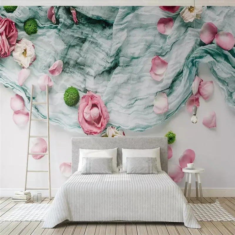 Custom Mural Wallpaper 3d Three-dimensional Textile Fabric Roses Background Wall
Custom Mural Wallpaper 3d Three-dimensional Textile Fabric Roses Background Wall