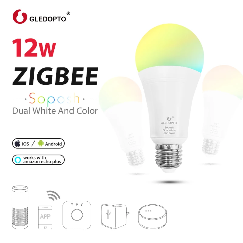 ZIGBEE 3.0 ZLL LED 12W RGB+CCT bulb AC100-240V rgb and dual white e27 e26 dimmer LED bulb dimmable lamp RGBW/RGBWW work alexa
ZIGBEE 3.0 ZLL LED 12W RGB+CCT bulb AC100-240V rgb and dual white e27 e26 dimmer LED bulb dimmable lamp RGBW/RGBWW work alexa