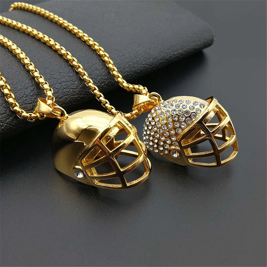 Iced Out Baseball Helmet Necklace & Pendant With Stainless Steel Chain Gold Color Bling Cubic Zircon Men's Hip hop Jewelry For
Iced Out Baseball Helmet Necklace & Pendant With Stainless Steel Chain Gold Color Bling Cubic Zircon Men's Hip hop Jewelry For