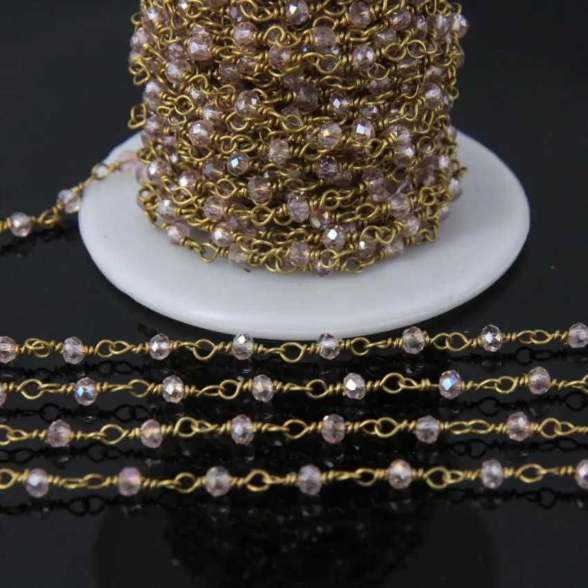 5Meter Light Pink Crystal Glass Rosary Chain,Faceted AB Glass Rondelle Beads Brass Wire Wrapped Chain,Women Necklace 2x3mm
5Meter Light Pink Crystal Glass Rosary Chain,Faceted AB Glass Rondelle Beads Brass Wire Wrapped Chain,Women Necklace 2x3mm