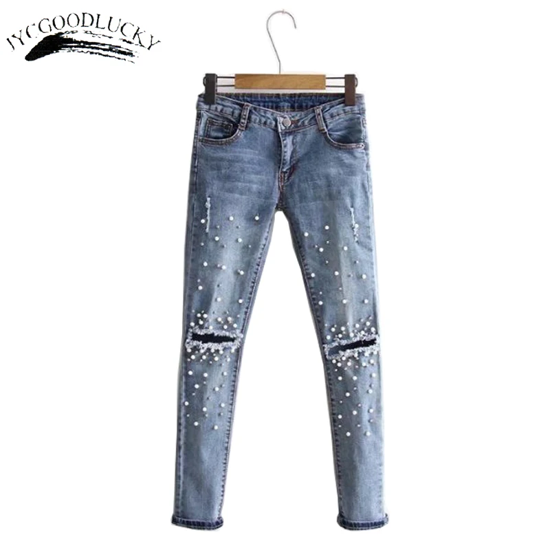 Fashion Denim Bead Jeans Women 2019 Slim Middle Waist Women's Jeans Ripped Hole Woman Jeans New Female Autumn Jeans For Women
Fashion Denim Bead Jeans Women 2019 Slim Middle Waist Women's Jeans Ripped Hole Woman Jeans New Female Autumn Jeans For Women