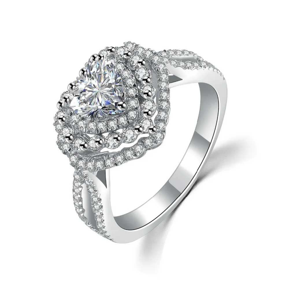 Romantic 2Ct Heart Shape Micro Paved Diamond Ring Solid 925 Sterling Silver Proposal Ring High Qualilty White Gold Color
Romantic 2Ct Heart Shape Micro Paved Diamond Ring Solid 925 Sterling Silver Proposal Ring High Qualilty White Gold Color