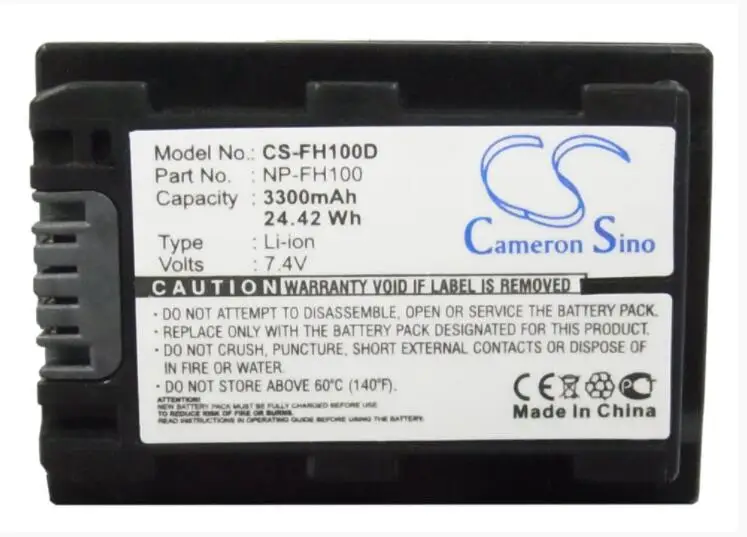 

Cameron Sino 3300mAh battery for SONY CR-HC51E DCR-30 -DVD103 -DVD105 -DVD105E HDR-UX7 -UX7E -UX9E NP-FH100