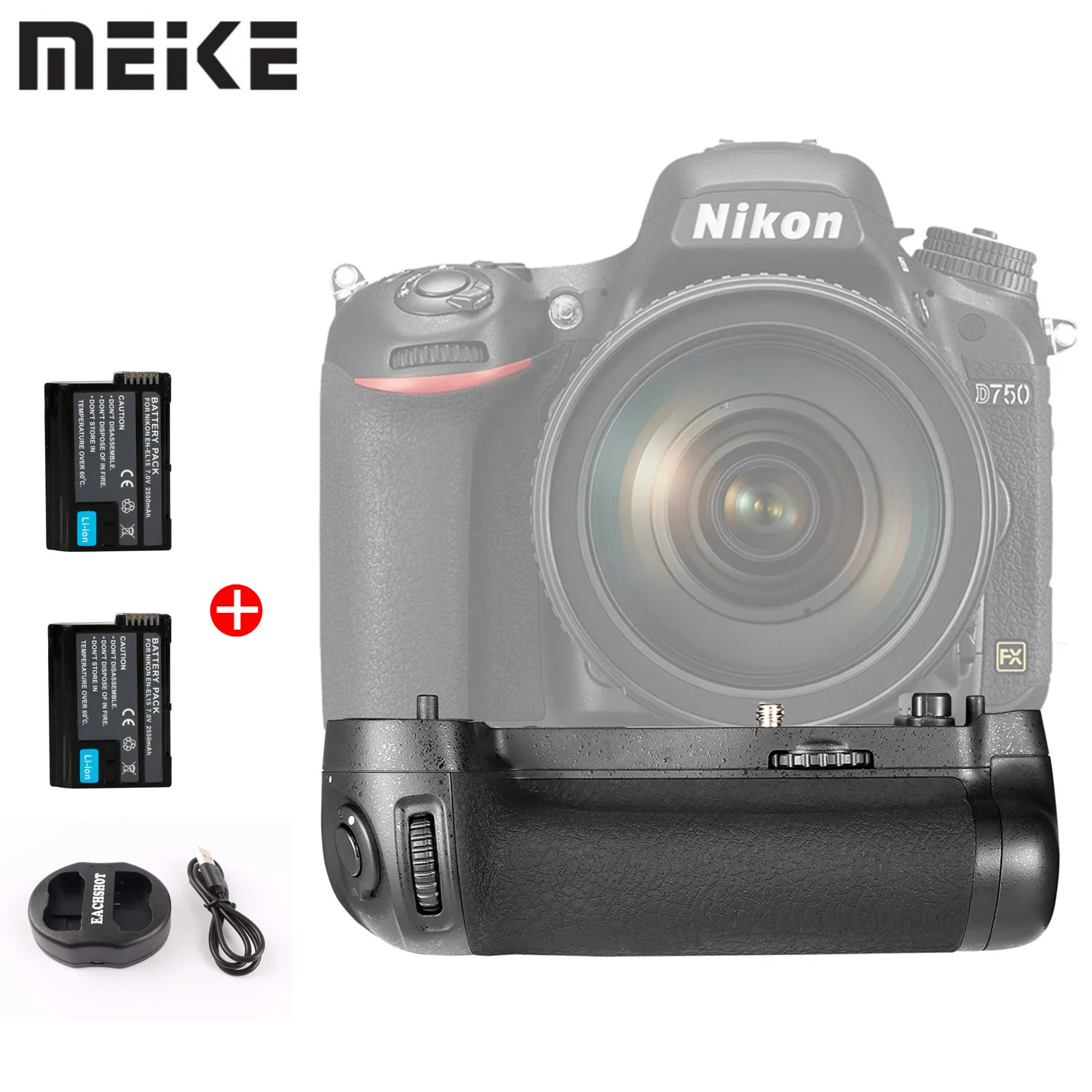 MEIKE MK-D750 Battery Grip Pack Replacement MB-D16 as EN-EL15 Battery for Nikon D750 DSLR Camera With Battery USB Dual Charger
MEIKE MK-D750 Battery Grip Pack Replacement MB-D16 as EN-EL15 Battery for Nikon D750 DSLR Camera With Battery USB Dual Charger