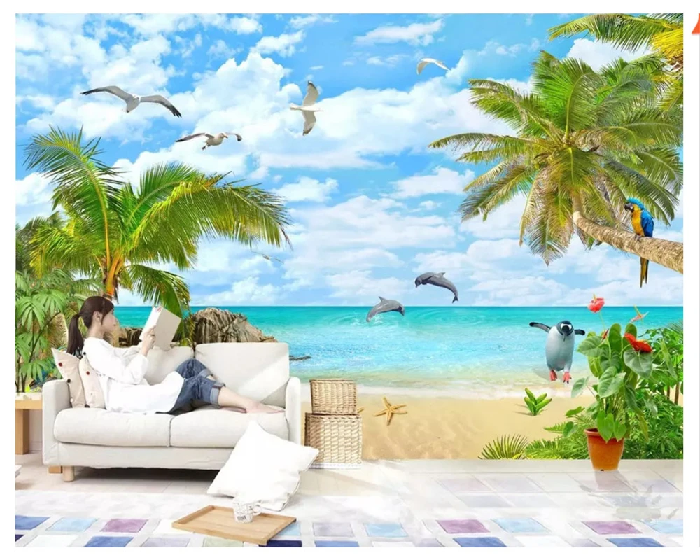 beibehang Senior Decorative Wallpaper Beautiful Seaview Coconut Beach Scenery Background Wall wallpaper for walls 3 d tapety
beibehang Senior Decorative Wallpaper Beautiful Seaview Coconut Beach Scenery Background Wall wallpaper for walls 3 d tapety