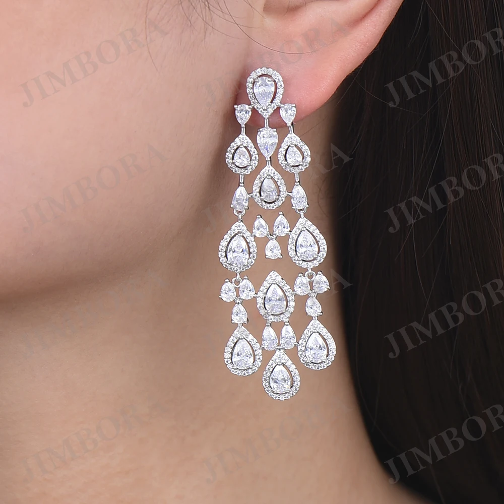 22*65 MM Luxury Waterdrop Shape Tassel Cubic Zirconia Inlaid Wedding Long Dangle Earrings For Women boucle d'oreille femme
22*65 MM Luxury Waterdrop Shape Tassel Cubic Zirconia Inlaid Wedding Long Dangle Earrings For Women boucle d'oreille femme