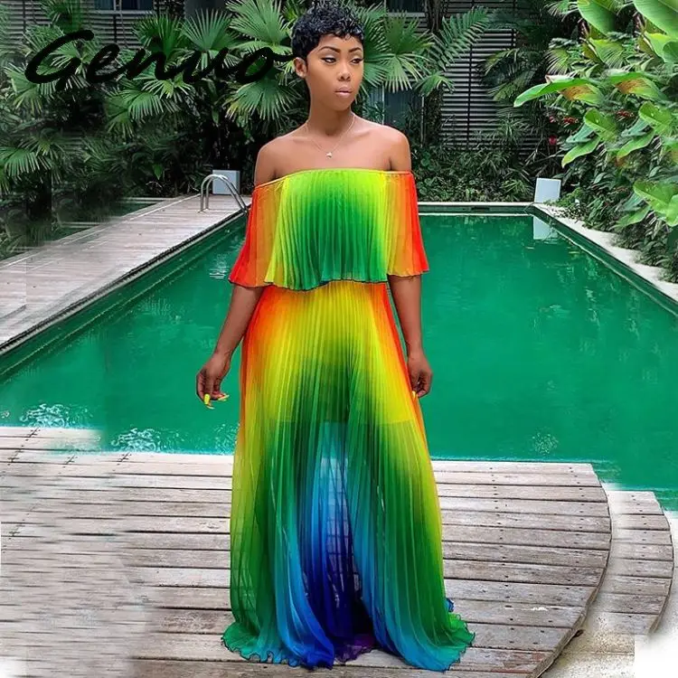 Genuo Chiffon Summer Dress With Off Shoulder Elegant Off-Shoulder Women's Dress Pleated Floor-Length Line 2019 Dresses
Genuo Chiffon Summer Dress With Off Shoulder Elegant Off-Shoulder Women's Dress Pleated Floor-Length Line 2019 Dresses