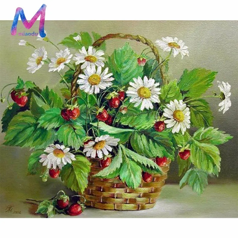 MIAODU 5D DIY Алмазная вышивка крестиком фрукты картина цветок мозаика полностью