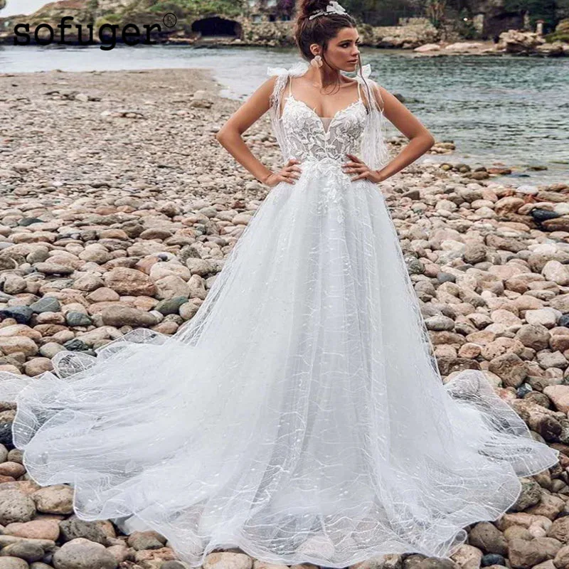 Fabulous White Appliques A Line Wedding Dresses V Neck Spaghetti Train Bridal Gown Wedding Dress Vestidos de Noivas Custom
Fabulous White Appliques A Line Wedding Dresses V Neck Spaghetti Train Bridal Gown Wedding Dress Vestidos de Noivas Custom