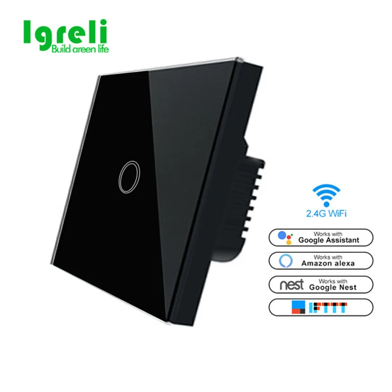 Igreli EU/UK WIFI Wireless APP Control Wall Switch 1/2/3 Gang Remote Smart Home Touch Switches Work With Alexa/Google Home
Igreli EU/UK WIFI Wireless APP Control Wall Switch 1/2/3 Gang Remote Smart Home Touch Switches Work With Alexa/Google Home