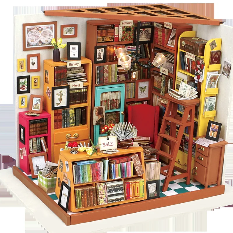 New creative handmade DIY wooden house kit set with light Christmas gift Sam's bookshop birthday gift
New creative handmade DIY wooden house kit set with light Christmas gift Sam's bookshop birthday gift
