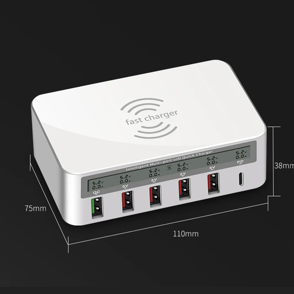QC3.0 fast charge wireless charger USB charger adapter desktop 50W smart USB charger-818 wireless charger
QC3.0 fast charge wireless charger USB charger adapter desktop 50W smart USB charger-818 wireless charger