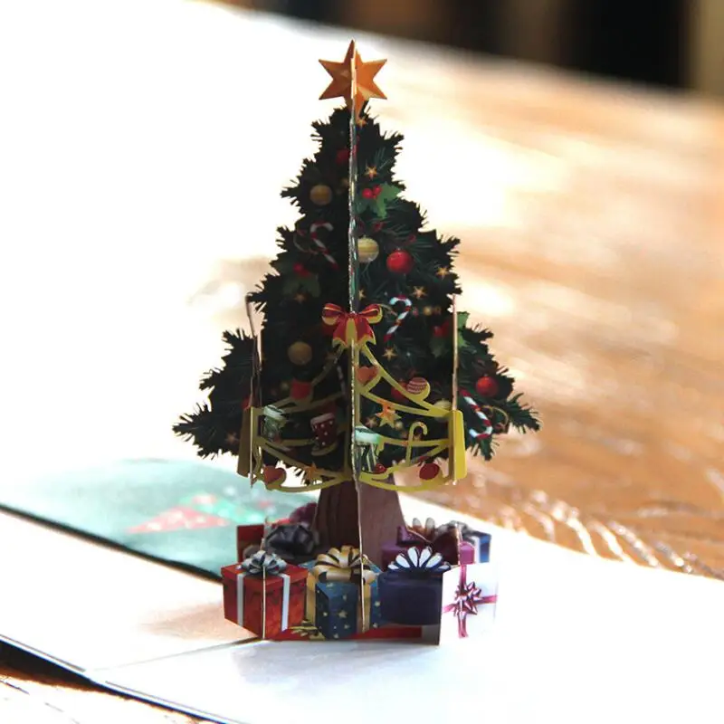 5pcs/lot 3D Pop Up Merry Christmas Paper Cards Gift Handmade Colourful Christmas Tree Greeting Cards
5pcs/lot 3D Pop Up Merry Christmas Paper Cards Gift Handmade Colourful Christmas Tree Greeting Cards