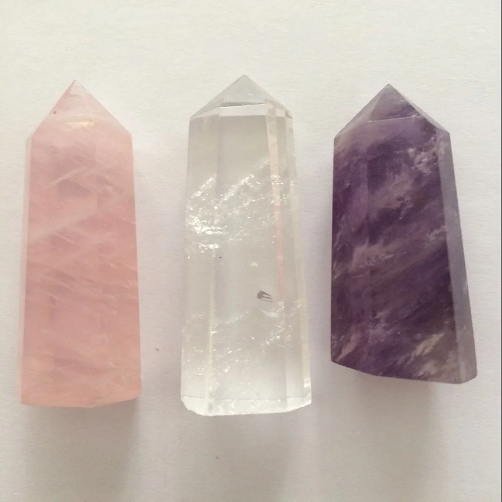 6 Faceted Reiki Chakra Meditation Therapy Natural Crystal Point Wands, Dream Amethyst Crystal,Rose quartz Crystal Wand
6 Faceted Reiki Chakra Meditation Therapy Natural Crystal Point Wands, Dream Amethyst Crystal,Rose quartz Crystal Wand