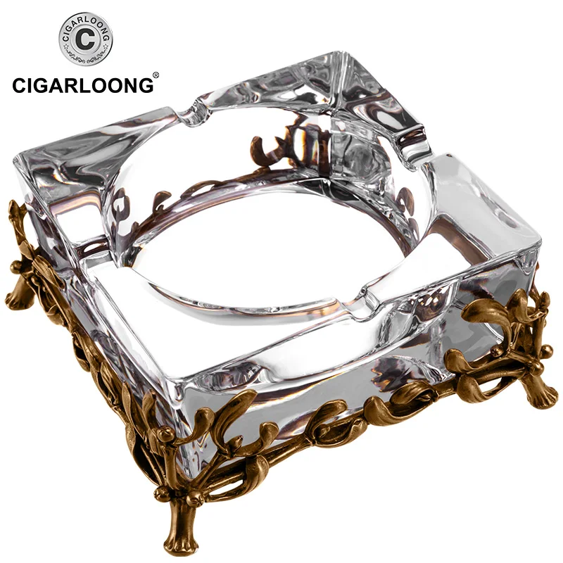 CIFARLOONG cigar ashtray European-style copper carvaing Austrian Crystal ashtray CE-4304
CIFARLOONG cigar ashtray European-style copper carvaing Austrian Crystal ashtray CE-4304