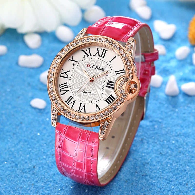Luxury O.T.SEA Brand Rose Gold Case Leather Watch Women Ladies Fashion Crystal Dress Quartz Wrist Watch 1946-2
Luxury O.T.SEA Brand Rose Gold Case Leather Watch Women Ladies Fashion Crystal Dress Quartz Wrist Watch 1946-2