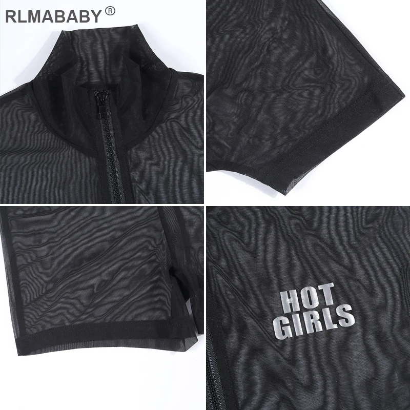 RLMABABY Summer Deep V Neck Print Letter Transaprent Women Rompers Playsuit Zipper Short Sleeve Bodycon Sexy Mesh Jumpsuit
RLMABABY Summer Deep V Neck Print Letter Transaprent Women Rompers Playsuit Zipper Short Sleeve Bodycon Sexy Mesh Jumpsuit