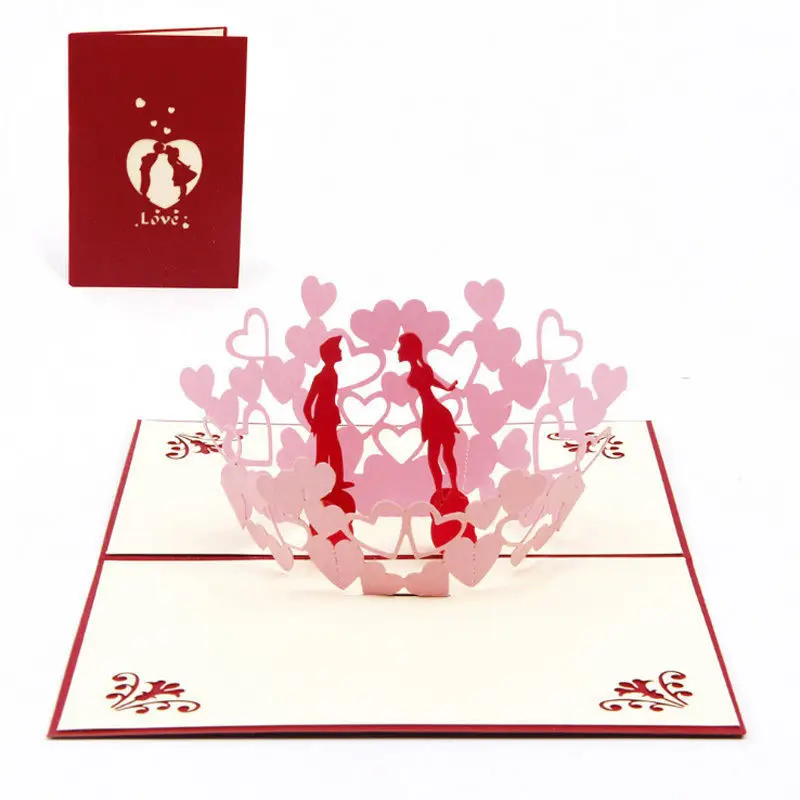 3D открытки для вечерние 1 шт. поздравительные ко Дню Святого Валентина любовнику