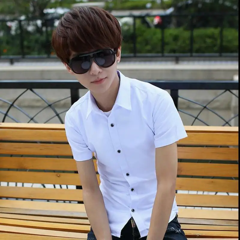 Blue Bamboo Fiber Shirt Men 2018 Summer Short Sleeve Mens Dress Shirts Casual Slim Thin section Homme shirts Summer Clearance
Blue Bamboo Fiber Shirt Men 2018 Summer Short Sleeve Mens Dress Shirts Casual Slim Thin section Homme shirts Summer Clearance