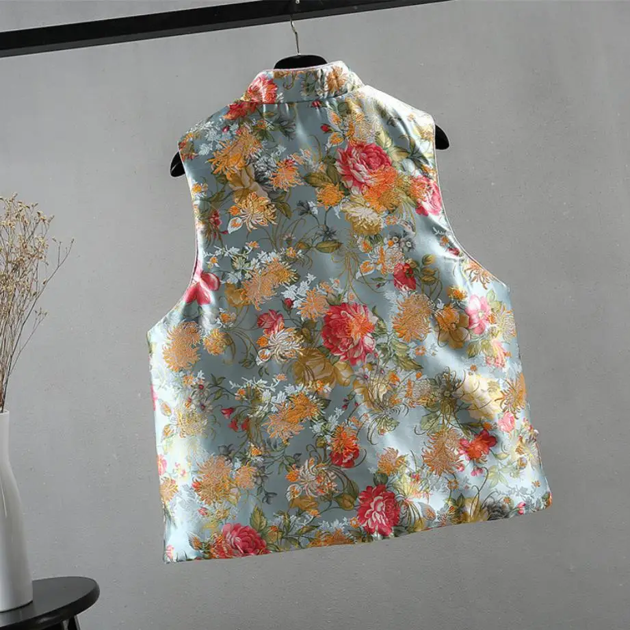 2019 Art Slant Plate buckle Zen Vest Female Autumn Winter Retro Plum Embroidery hand-button brocade satin vesT
2019 Art Slant Plate buckle Zen Vest Female Autumn Winter Retro Plum Embroidery hand-button brocade satin vesT