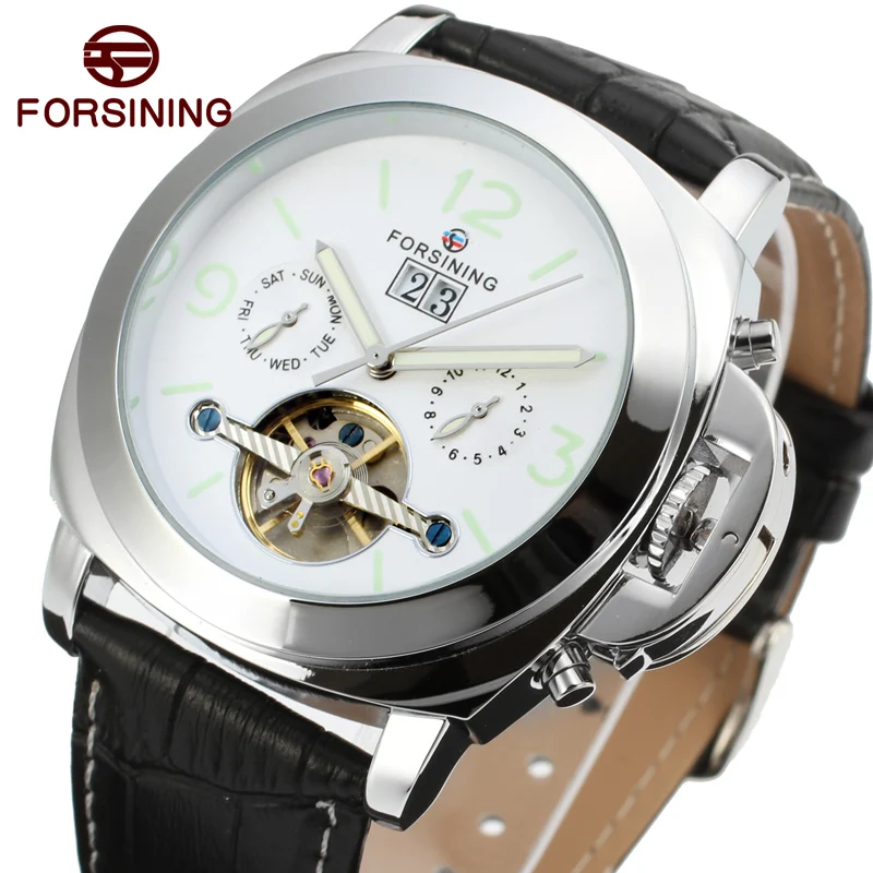 FORSINING Men's Watch Classic Tourbillion Automatic Leather Calendar Analog Dress Wristwatch Color White FSG005M3
FORSINING Men's Watch Classic Tourbillion Automatic Leather Calendar Analog Dress Wristwatch Color White FSG005M3