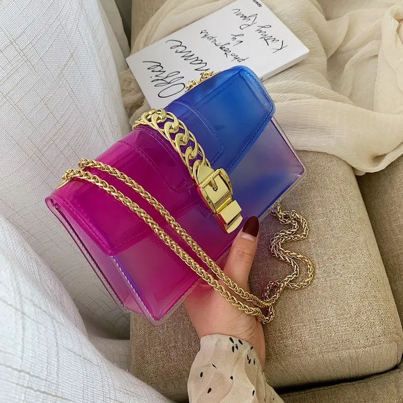 Clear Transparent PVC Messenger Bag Women Brand mini Jelly Shoulder Bag Fashion Gradient Crossbody Bags Small Candy Flap Bags
Clear Transparent PVC Messenger Bag Women Brand mini Jelly Shoulder Bag Fashion Gradient Crossbody Bags Small Candy Flap Bags