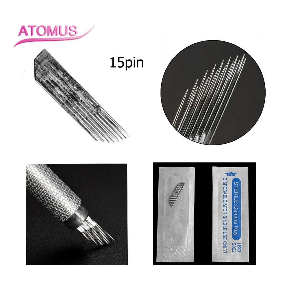 10pcs 2 rows Line 15 Pin Needle Permanent Makeup Needle Blades 0.3mm For Microblading Pen Manual Embroidery Eyebrow
10pcs 2 rows Line 15 Pin Needle Permanent Makeup Needle Blades 0.3mm For Microblading Pen Manual Embroidery Eyebrow