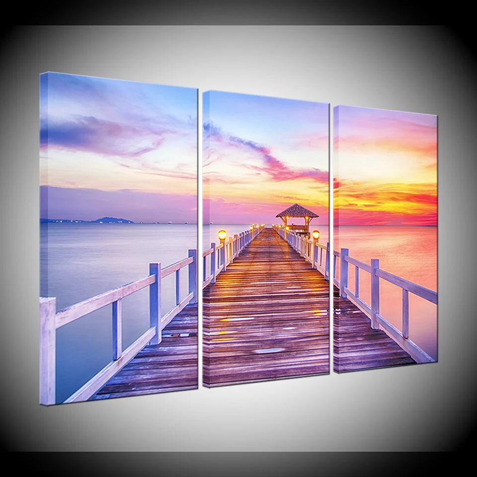 Canvas Paintings Wall Art HD Prints Poster 3 Piece Sunset Glow Wood Bridge Sea Landscape Pictures Modular Living Room Home Decor
Canvas Paintings Wall Art HD Prints Poster 3 Piece Sunset Glow Wood Bridge Sea Landscape Pictures Modular Living Room Home Decor