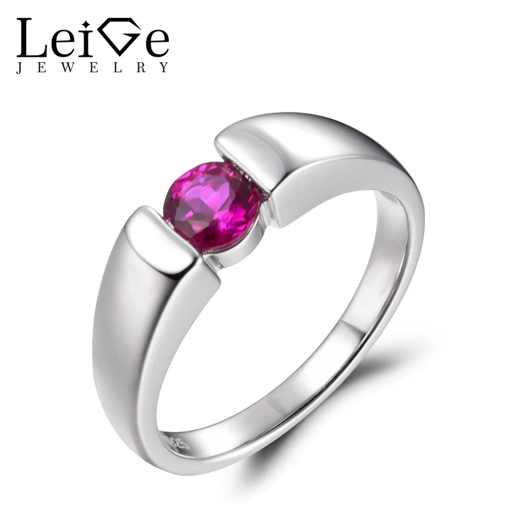 LeiGe Jewelry Ruby Engagement Rings July Birthstone Round Shape Red Gemstone Ring Solid 925 Sterling Silver Bezel Setting Rings
LeiGe Jewelry Ruby Engagement Rings July Birthstone Round Shape Red Gemstone Ring Solid 925 Sterling Silver Bezel Setting Rings