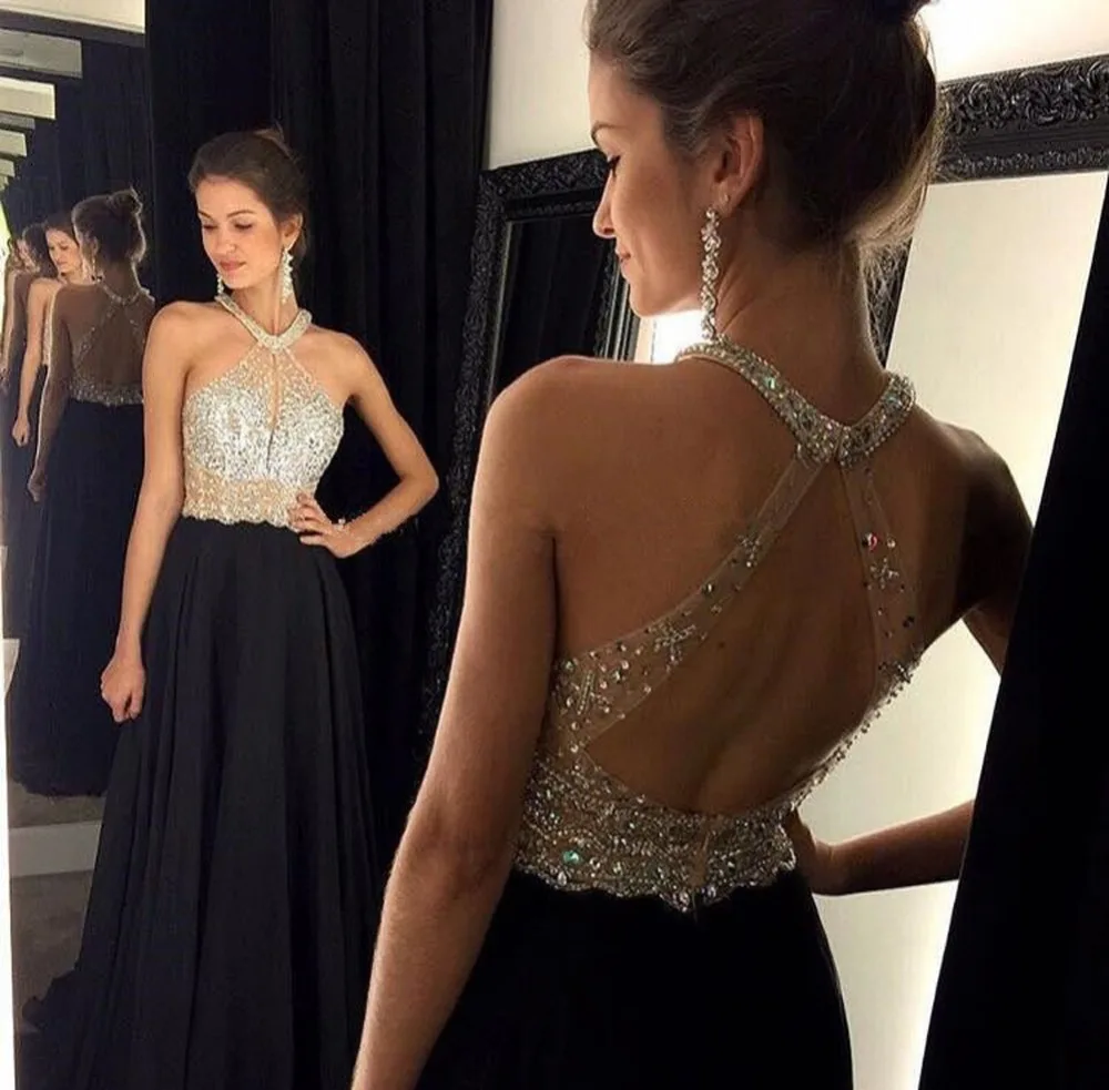 Black Lady Long Evening Prom Dresses Gown 2019 Chiffon Women Clothes Gown Vestidos Iullsion Back
Black Lady Long Evening Prom Dresses Gown 2019 Chiffon Women Clothes Gown Vestidos Iullsion Back