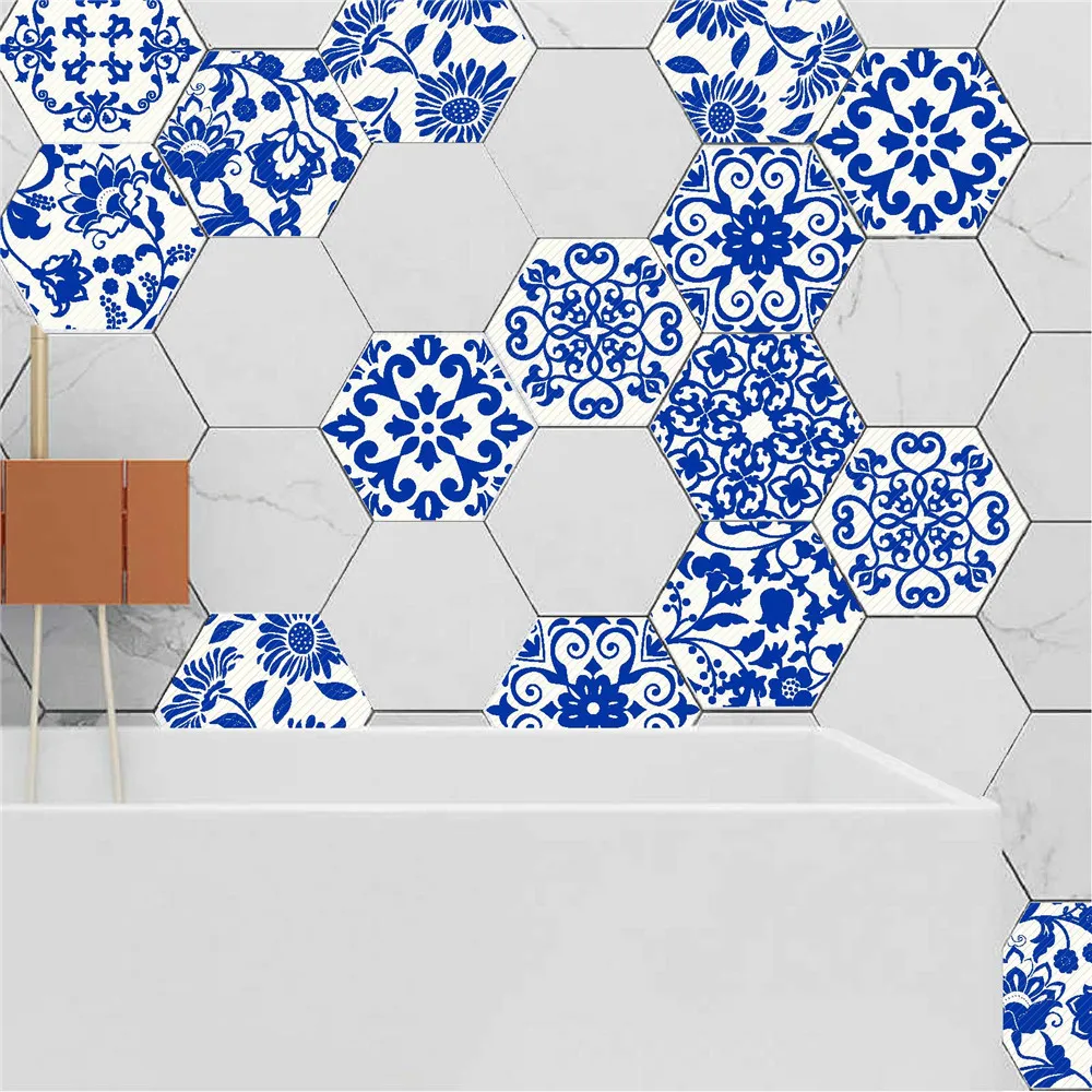 100% Brand New High Quality 10Pcs Hexagonal Wall Tiles Floor Stickers Kitchen Oil Proof Drop Shipping | Дом и сад