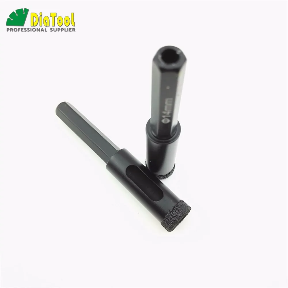 DIATOOL 2pcs Diameter 14mm Hex Vacuum Brazed wet drill bits For drilling granite ceramic Hexagon shank diamond | Инструменты