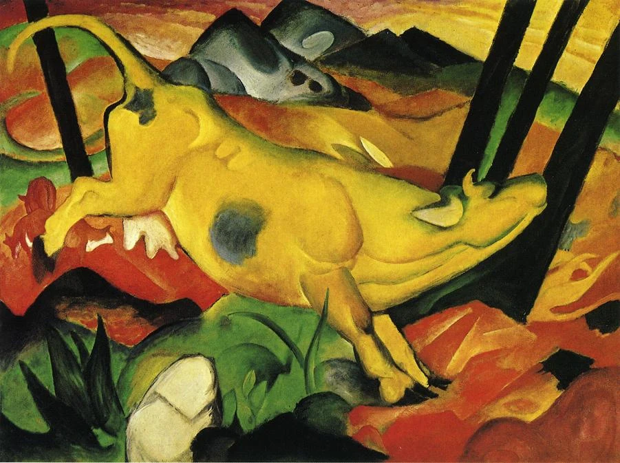 

High quality Oil painting Canvas Reproductions The Yellow Cow 1911 By Franz Marc hand painted